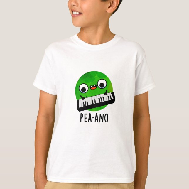 Camiseta Pea-ano Funny Music Veggie Pea Pun (Anverso)