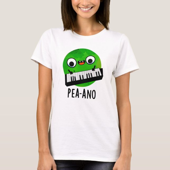 Camiseta Pea-ano Funny Music Veggie Pea Pun (Anverso)