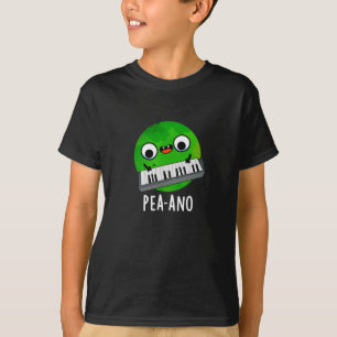 Camiseta Pea-ano Funny Music Veggie Pea Pun Dark BG