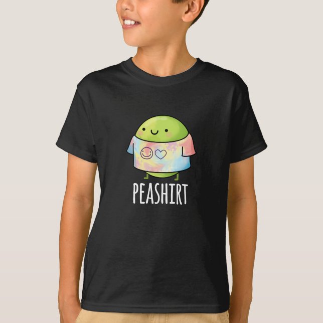 Camiseta Pea Shirt Funny Veggie Pea TShirt Pun Dark BG (Anverso)
