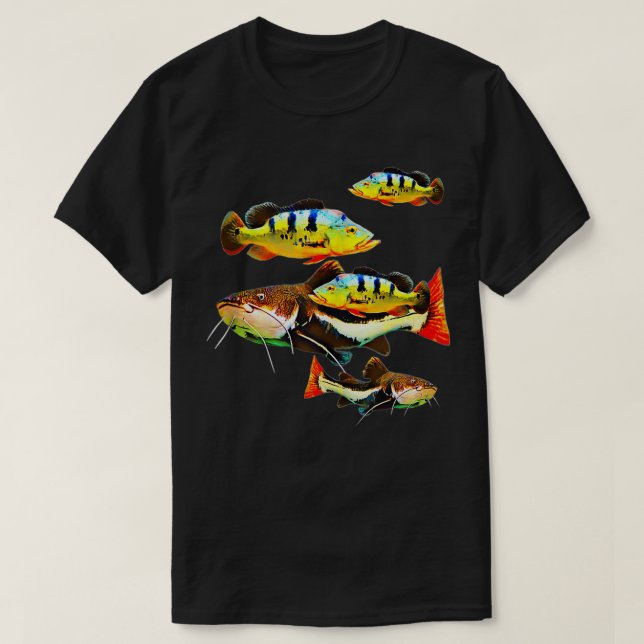 Camiseta PeaBass Red Catfish Monster Aquarium Fish Tank (Diseño del anverso)