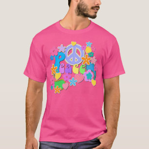 Camiseta Peace and Love Hippy Flower Flower Power Design