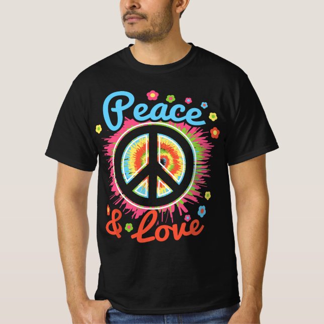 Camiseta Peace and Love Peace Sign Positive Inspiration 70' (Anverso)