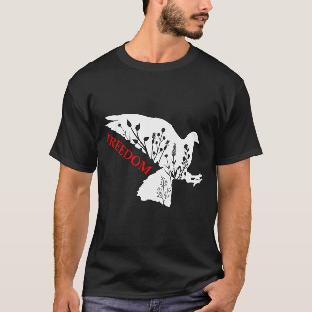 Camiseta Peace Dom White Dove Says Dom Usa Red Dom Saying  (Anverso)