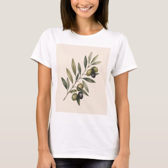 Camiseta Peace Grows Here | Vintage Olive Branch Botanical  (Anverso)