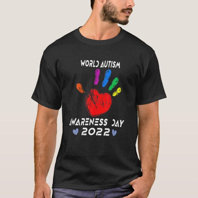 Camiseta Peace Hand Love World Autism Awareness Day (Anverso)