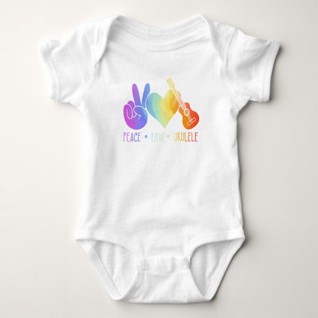 Camiseta Peace Hawaii Ukulele Music Love (Anverso)