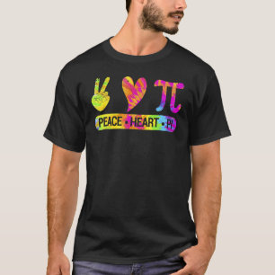 Camiseta Peace Heart Pi Day Tie Dye Mathematics Science Mat