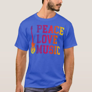 CAMISETA PEACE HIPPIE GUITAR, MUSIC LOVERS 