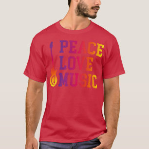 Camiseta PEACE HIPPIE GUITAR, MUSIC LOVERS Premium 