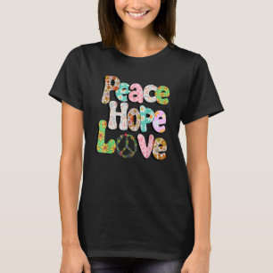 Camiseta Peace Hope Love 60S 70S 70 Trajes para mujer