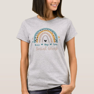 Camiseta Peace Hope Love Social Work T-Shirt