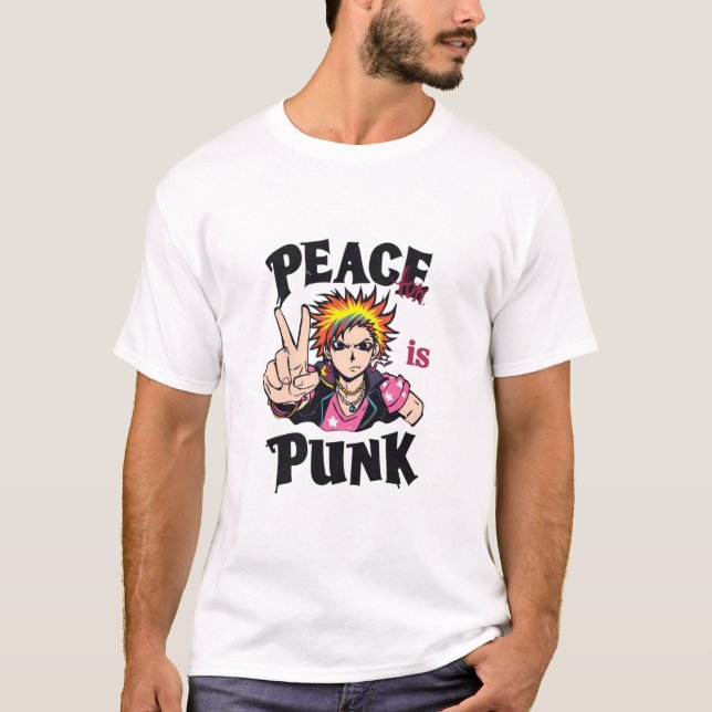 Camiseta  Peace Is Punk – Rebellion Through Calm (Anverso)