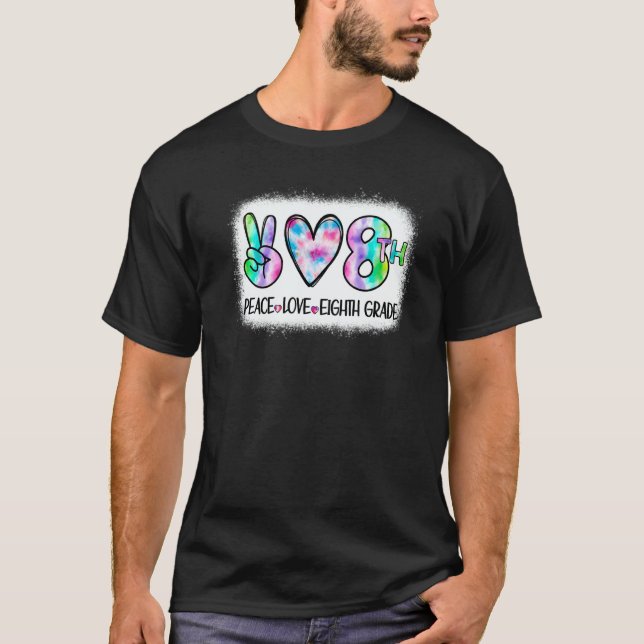 Camiseta Peace Love 8th Eighth Grade Squad Back To School T (Anverso)