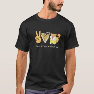 Camiseta Peace Love Akita Inu Perros Amantes