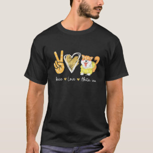 Camiseta Peace Love Akita Inu Perros Amantes