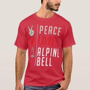 Camiseta Peace Love Alpine Bell Instrument Music, Musicians