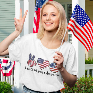 Camiseta Peace Love America Funny Patriotic 