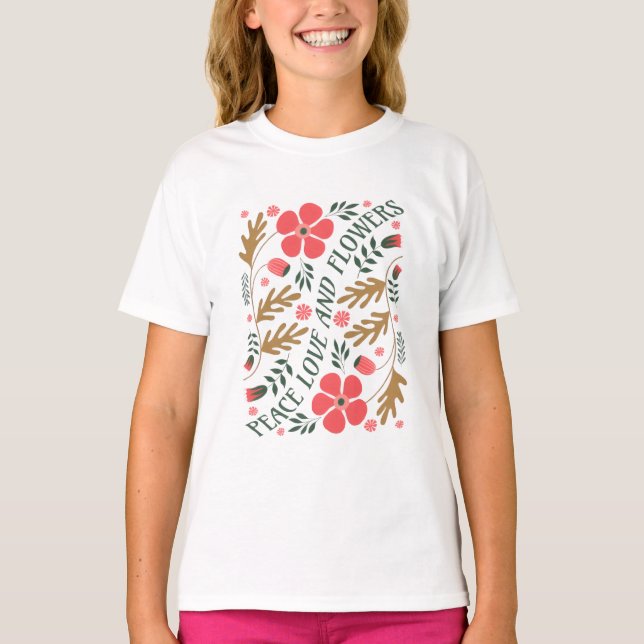 Camiseta Peace, Love and Flowers – Floral Tee (Anverso)