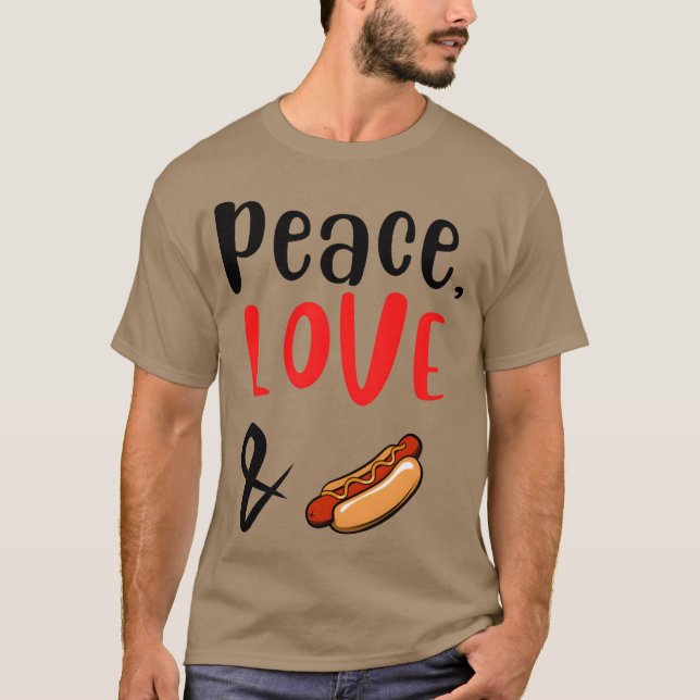 Camiseta Peace Love and Hotdogs friends (Anverso)