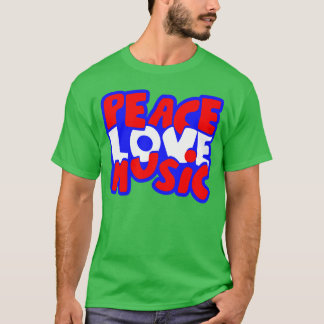 Camiseta Peace Love and Music Arts y Festival de música Blu