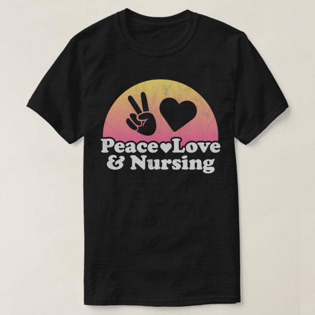 Camiseta Peace Love and Nursing Nurse  (Diseño del anverso)