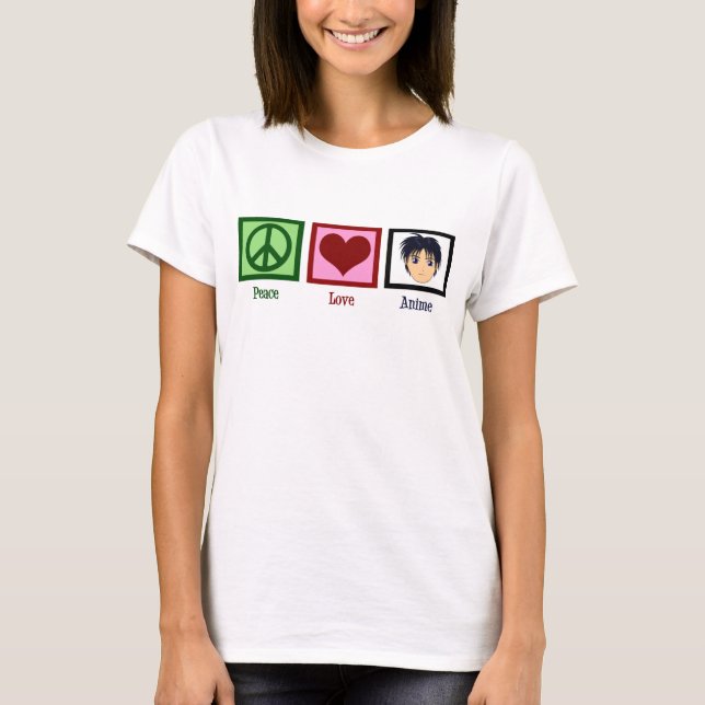 Camiseta Peace Love Anime (Anverso)