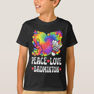 Camiseta Peace Love Badminton Lover 60's 70s Hippie Set B