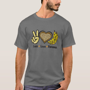 Camiseta Peace Love Bananas Leopard Women Chica