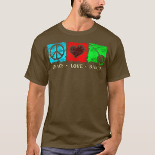 Camiseta Peace Love Banjo Guitar Player Country Bluegrass