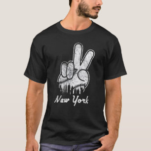 Camiseta Peace Love Baseball New York Ny Skyline Appartal 1