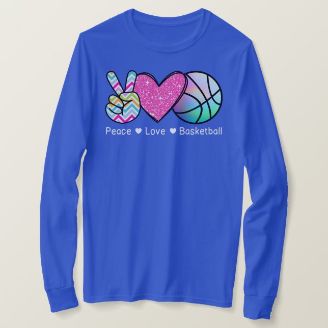 Camiseta Peace Love Basketball  (Anverso del diseño)