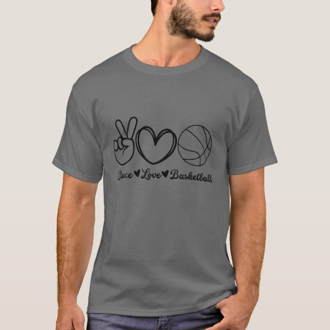 Camiseta Peace Love Basketball Basketball Enthusisist Game  (Anverso)