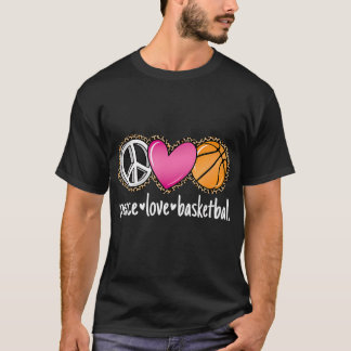 Camiseta Peace Love Basketball Leopard Imprimir Chicas Ba