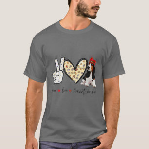Camiseta Peace Love Basset Hound Funny T