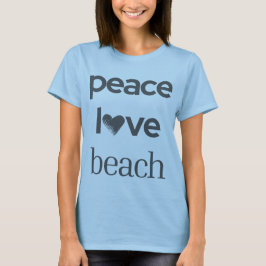 Camiseta Peace Love Beach Graphic Print -Coastal Ocean Life