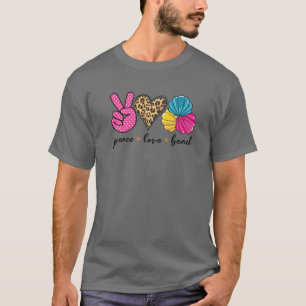 Camiseta Peace Love Beach Vacay Mode Tropical Beach Vacatia