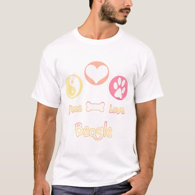 Camiseta Peace Love Beagle (Anverso)