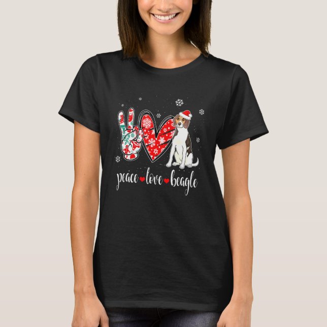 Camiseta Peace Love Beagle Dog (Anverso)