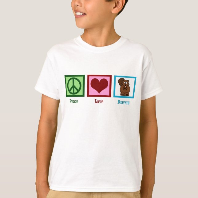 Camiseta Peace Love Beavers Kids (Anverso)