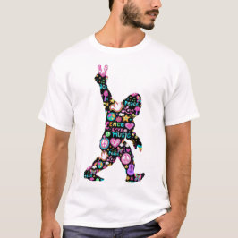 Camiseta Peace Love Bigfoot Hippie Funny Bigfoot Lover