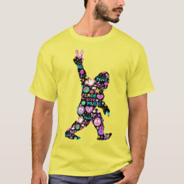 Camiseta Peace Love Bigfoot Hippie Funny Bigfoot Lover