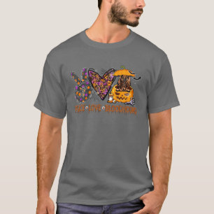 Camiseta Peace Love Bloodhound Funny Pumpkin Halloween