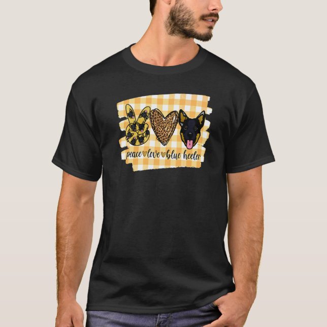 Camiseta Peace Love Blue Heeler Dog Mom Mama Western Farm C (Anverso)