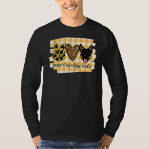 Camiseta Peace Love Blue Heeler Dog Mom Mama Western Farm C