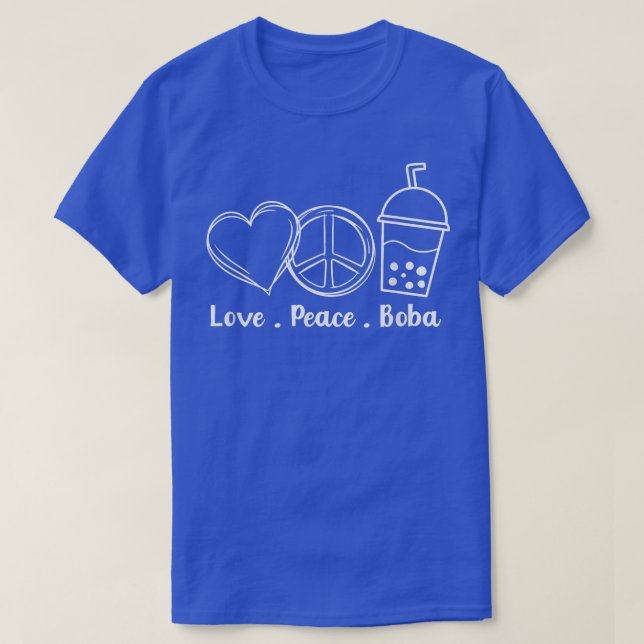 Camiseta Peace Love Boba Bubble Tea Drink Tapioca Boba Tea  (Diseño del anverso)