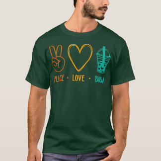 Camiseta Peace Love Boba Gráfico Tea Lover Tea Drinker Bubb