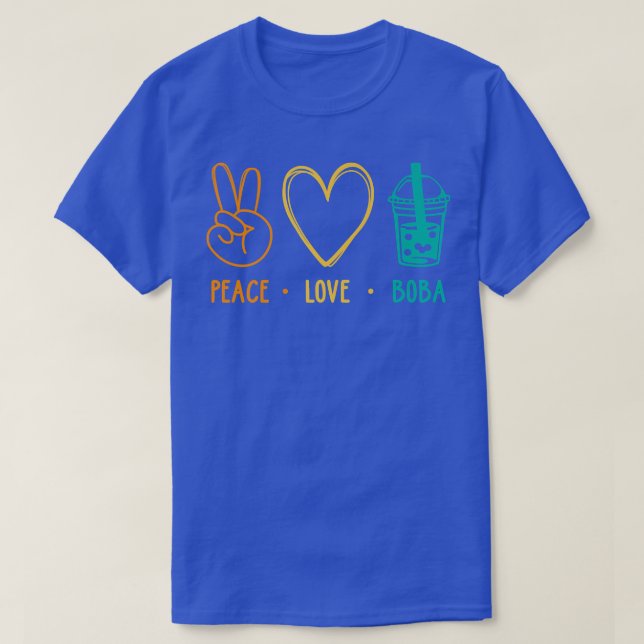 Camiseta Peace Love Boba Gráfico Tea Lover Tea Drinker Bubb (Diseño del anverso)