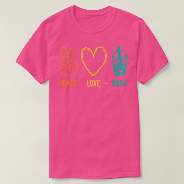 Camiseta Peace Love Boba Graphic Tea Lover Tea Drinker Bubb (Diseño del anverso)