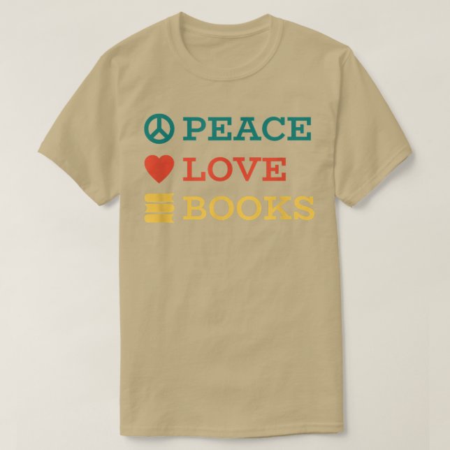 Camiseta Peace Love Books843 (Diseño del anverso)